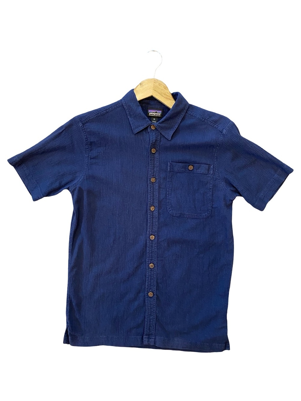 Patagonia A/C Shirt - Short-Sleeve Button-Down Shirt in Navy Blue - Size XS